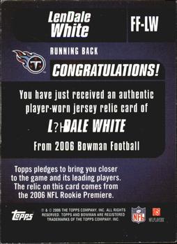 2006 Bowman - Fabric of the Future #FF-LW LenDale White Back