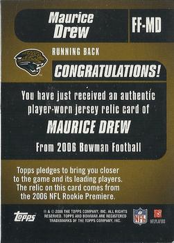 2006 Bowman - Fabric of the Future #FF-MD Maurice Drew Back