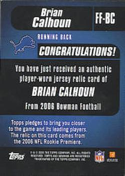 2006 Bowman - Fabric of the Future #FF-BC Brian Calhoun Back