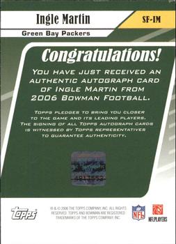 2006 Bowman - Signs of the Future #SF-IM Ingle Martin Back