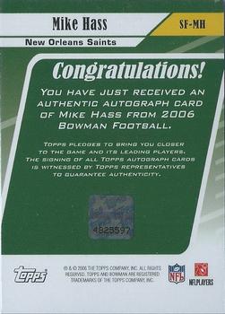 2006 Bowman - Signs of the Future #SF-MH Mike Hass Back