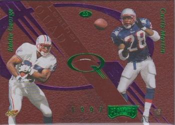 1997 Playoff Absolute Beginnings - Leather Quads #2 Eddie George / Curtis Martin / Barry Sanders / Terrell Davis Front