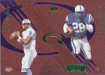 1997 Playoff Absolute Beginnings - Leather Quads #13 Steve McNair / Marshall Faulk / Jimmy Smith / Isaac Bruce Back