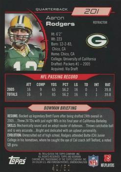 2006 Bowman Chrome - Gold Refractors #201 Aaron Rodgers Back