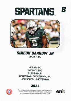 2023 ONIT Athlete Michigan State Spartans #NNO Simeon Barrow Jr. Back