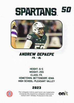 2023 ONIT Athlete Michigan State Spartans #NNO Andrew Depaege Back