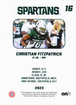 2023 ONIT Athlete Michigan State Spartans #NNO Christian Fitzpatrick Back