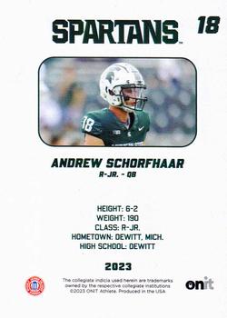 2023 ONIT Athlete Michigan State Spartans #NNO Andrew Schorfhaar Back