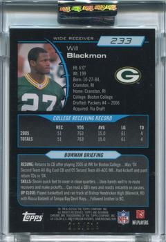 2006 Bowman Chrome - Uncirculated Rookies #233 Will Blackmon Back