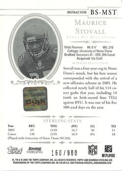 2006 Bowman Sterling - Gold Rookie Autographs #BS-MST Maurice Stovall Back