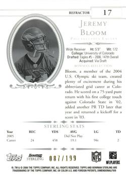 2006 Bowman Sterling - Refractors #17 Jeremy Bloom Back