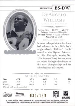 2006 Bowman Sterling - Refractors #BS-DW DeAngelo Williams Back