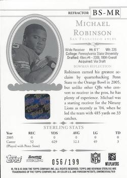 2006 Bowman Sterling - Refractors #BS-MR Michael Robinson Back
