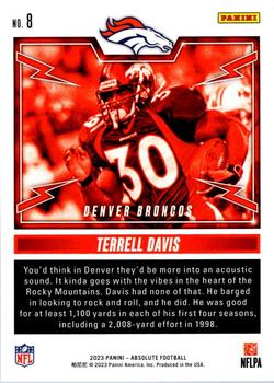 2023 Panini Absolute - Rock Out #8 Terrell Davis Back