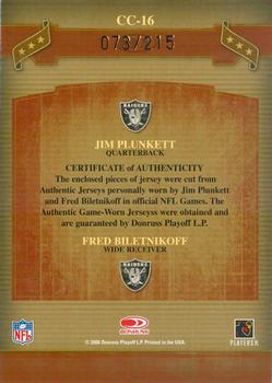 2006 Donruss Classics - Classic Combos Jerseys #CC-16 Jim Plunkett / Fred Biletnikoff Back