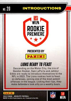 2023 Panini Absolute - Introductions #20 Lions Ready to Feast Back