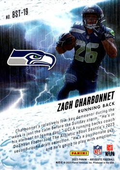 2023 Panini Absolute - By Storm #BST-19 Zach Charbonnet Back