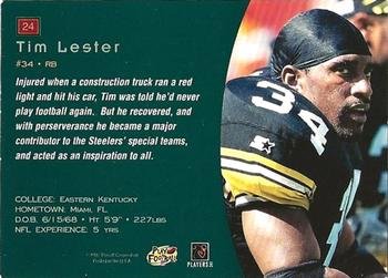 1997 Playoff Absolute Beginnings - Unsung Heroes #24 Tim Lester Back