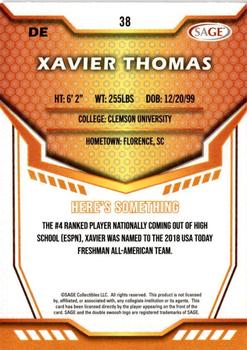 2024 SAGE HIT - Silver #38 Xavier Thomas Back