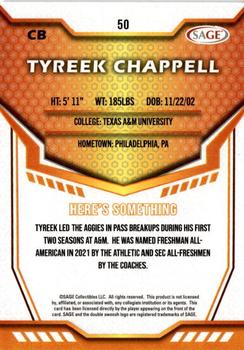 2024 SAGE HIT - Silver #50 Tyreek Chappell Back