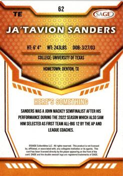 2024 SAGE HIT - Silver #62 Ja'Tavion Sanders Back