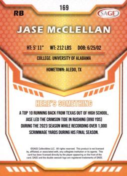 2024 SAGE HIT - Silver #169 Jase McClellan Back