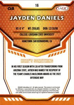 2024 SAGE HIT - Gold #16 Jayden Daniels Back