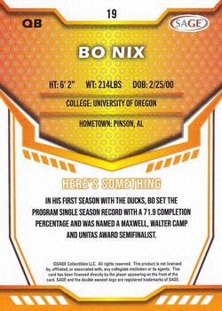 2024 SAGE HIT - Gold #19 Bo Nix Back