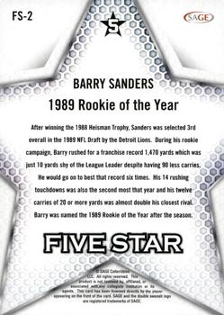 2024 SAGE HIT - Five Star #FS-2 Barry Sanders Back