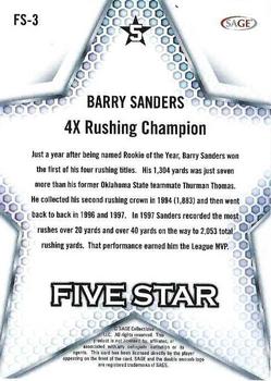 2024 SAGE HIT - Five Star #FS-3 Barry Sanders Back