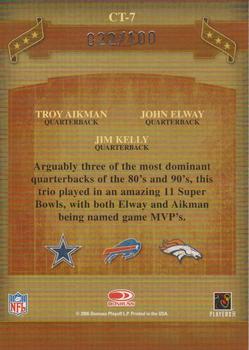 2006 Donruss Classics - Classic Triples Silver #CT-7 Troy Aikman / Jim Kelly / John Elway Back