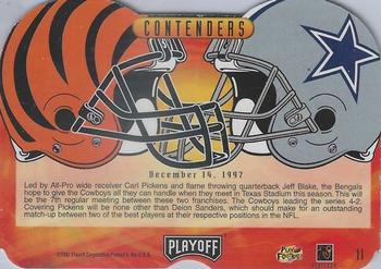1997 Playoff Contenders - Clash #11 Deion Sanders / Carl Pickens Back