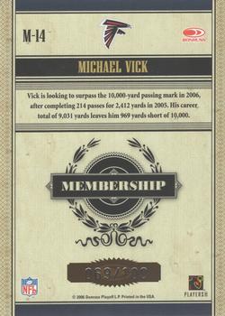 2006 Donruss Classics - Membership Gold #M-14 Michael Vick Back