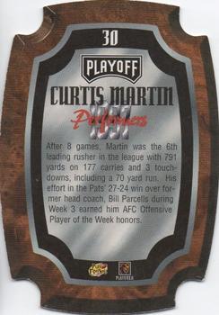 1997 Playoff Contenders - Performer Plaques #30 Curtis Martin Back