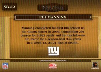 2006 Donruss Classics - Sunday's Best Silver #SB-22 Eli Manning Back