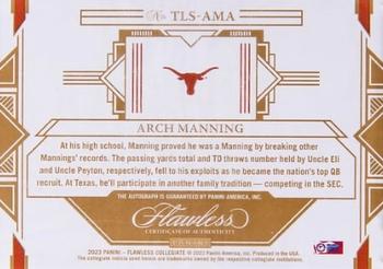 2023 Panini Flawless Collegiate - Team Logo Signatures Sapphire #TLS-AMA Arch Manning Back