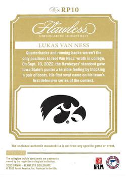 2023 Panini Flawless Collegiate - Rookie Patches #RP10 Lukas Van Ness Back