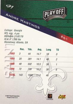 1997 Playoff Zone #61 Andre Hastings Back