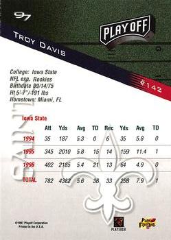 1997 Playoff Zone #142 Troy Davis Back
