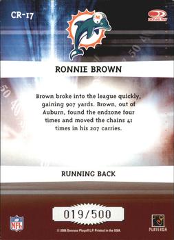 2006 Donruss Elite - Chain Reaction Black #CR-17 Ronnie Brown Back