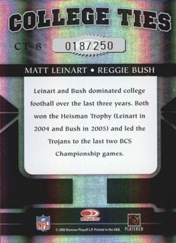 2006 Donruss Elite - College Ties Black #CT-8 Matt Leinart / Reggie Bush Back