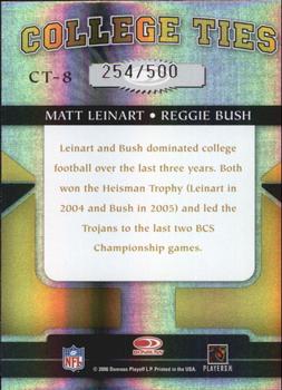 2006 Donruss Elite - College Ties Gold #CT-8 Matt Leinart / Reggie Bush Back
