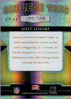 2006 Donruss Elite - College Ties Gold #CT-11 Matt Leinart Back