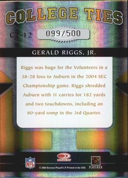 2006 Donruss Elite - College Ties Gold #CT-12 Gerald Riggs Jr. Back