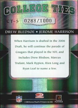 2006 Donruss Elite - College Ties Green #CT-5 Drew Bledsoe / Jerome Harrison Back