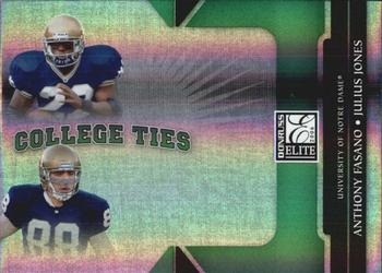 2006 Donruss Elite - College Ties Green #CT-6 Julius Jones / Anthony Fasano Front
