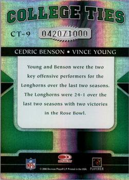 2006 Donruss Elite - College Ties Green #CT-9 Cedric Benson / Vince Young Back