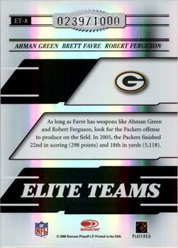 2006 Donruss Elite - Elite Teams Black #ET-8 Ahman Green / Brett Favre / Robert Ferguson Back