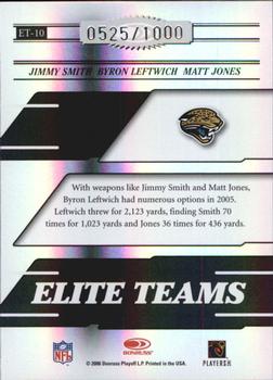 2006 Donruss Elite - Elite Teams Black #ET-10 Jimmy Smith / Byron Leftwich / Matt Jones Back