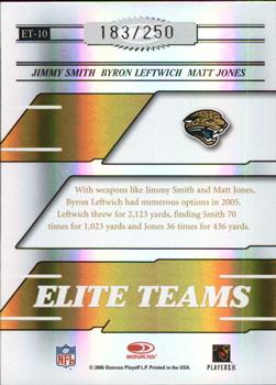 2006 Donruss Elite - Elite Teams Gold #ET-10 Jimmy Smith / Byron Leftwich / Matt Jones Back